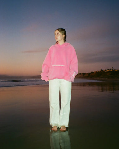 Vintage Washed Pink Hoodie with Inspirational Affirmation Print