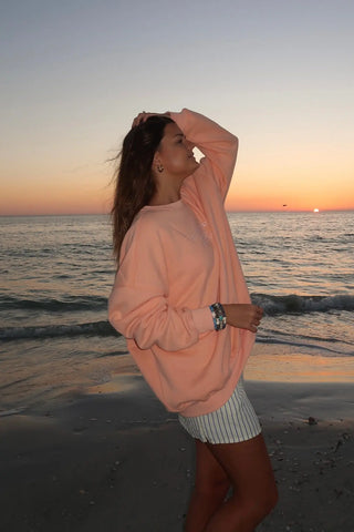 Sunset Orange Embroidered Sweatshirt for Effortless Everyday Style