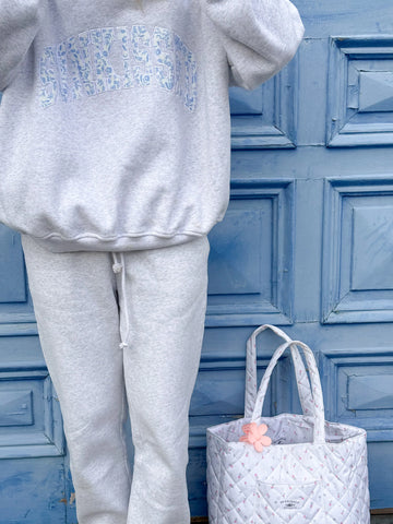 Pearl Grey Embroidered Floral Sweatshirt for Effortless Everyday Style