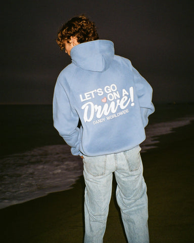 Oversized Blue Hoodie for Cozy Late-Night Drives and Everyday Comfort