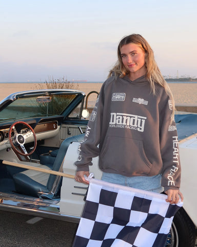 Oversized Hoodie with Heart Racing Patchwork for Cozy Everyday Style