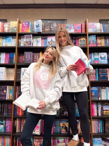 Pearl Grey Mockneck Sweatshirt with Embroidered Varsity Style