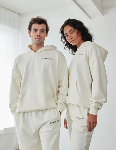 Effortless White Sand Oversized Hoodie for Cozy Everyday Style