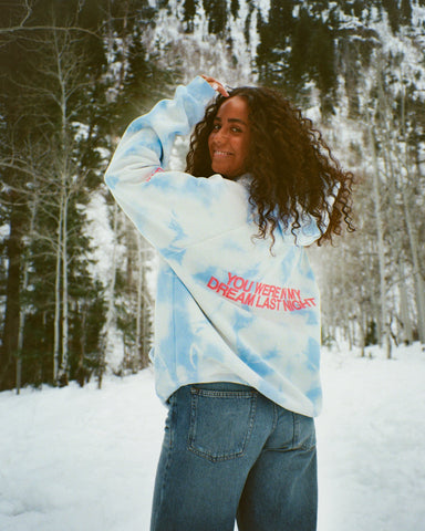 Sky Blue Tie-Dye Oversized Hoodie for Effortless Loungewear