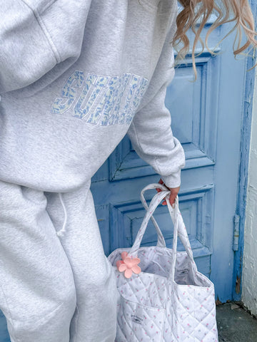 Pearl Grey Embroidered Floral Sweatshirt for Effortless Everyday Style