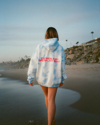 Sky Blue Tie-Dye Oversized Hoodie for Effortless Loungewear