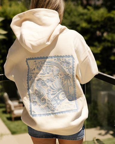 Sand Hoodie with Live in the Moment Embroidery for Everyday Inspiration