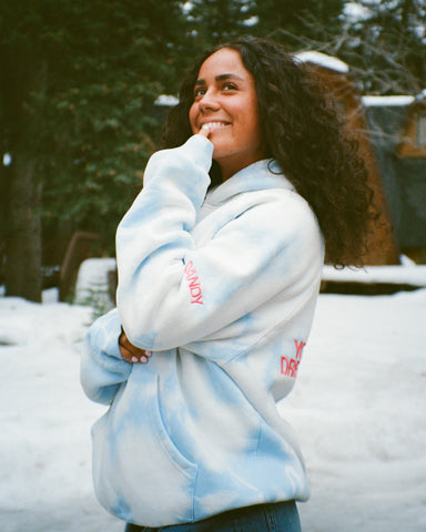 Sky Blue Tie-Dye Oversized Hoodie for Effortless Loungewear