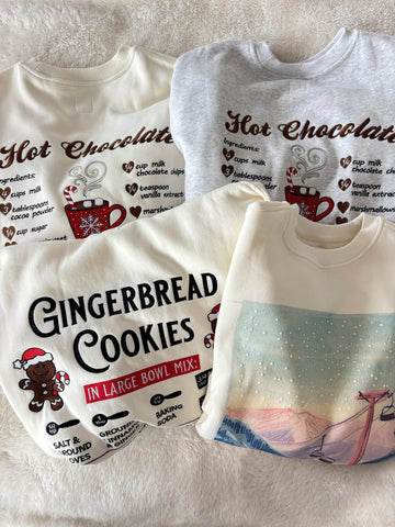 Festive Hot Chocolate Embroidered Sweatshirt for Cozy Christmas Moments