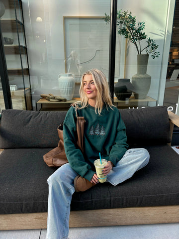 Cozy Christmas Tree Embroidered Sweatshirt for Festive Winter Style
