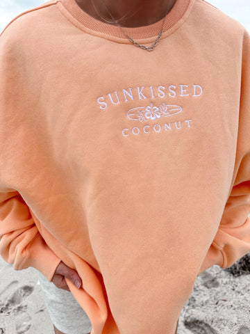Sunset Orange Embroidered Sweatshirt for Effortless Everyday Style