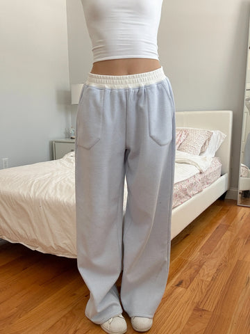 Effortless Blue and White Striped Sweatpants for a Casual Chic Look