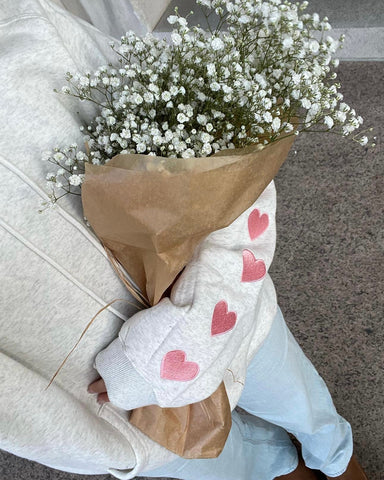 Oversized Hoodie with Heart Sleeve Detail for Cozy Everyday Style