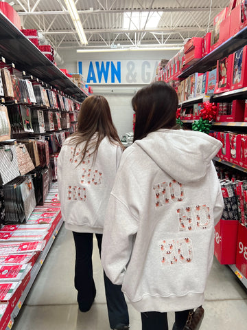 Cozy Grey Reindeer Hoodie for Winter Outfits and Festive Style