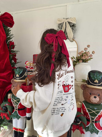 Festive Hot Chocolate Embroidered Sweatshirt for Cozy Christmas Moments