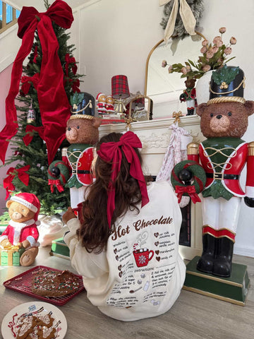 Festive Hot Chocolate Embroidered Sweatshirt for Cozy Christmas Moments