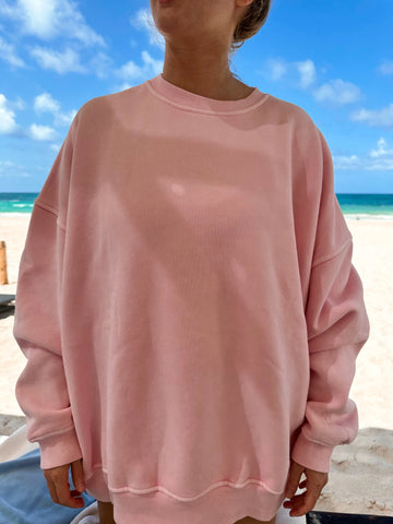 Vintage Pink Washed Sweatshirt for Effortless Everyday Style