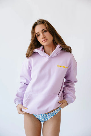 Ocean-Inspired Embroidered Hoodie in Dreamy Purple | Cozy & Conscious