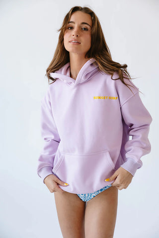 Ocean-Inspired Embroidered Hoodie in Dreamy Purple | Cozy & Conscious