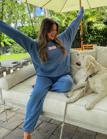 Stellar Blue Relaxed Fit Hoodie with Inspirational Scripture Print