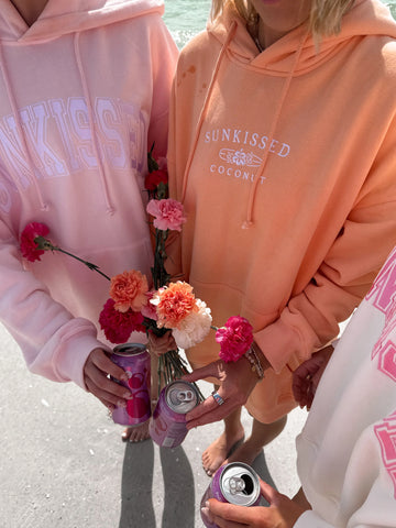 Vibrant Sherbet Orange Embroidered Hoodie for Effortless Street Style