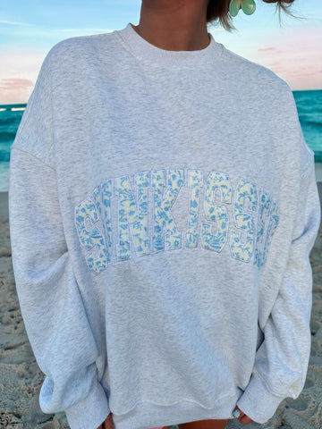 Pearl Grey Embroidered Floral Sweatshirt for Effortless Everyday Style