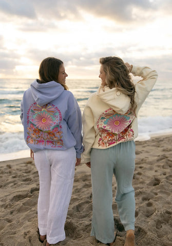 Floral Embroidered Ivory Hoodie for Cozy Everyday Inspiration