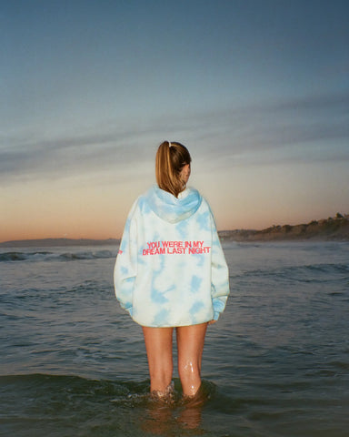 Sky Blue Tie-Dye Oversized Hoodie for Effortless Loungewear