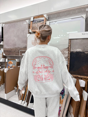 Tropical Palms Pearl Grey Sweatshirt for Effortless Everyday Style