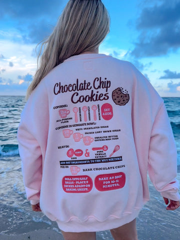 Chocolate Chip Cookie Recipe Embroidered Sweatshirt | Cozy Baking-Inspired Apparel
