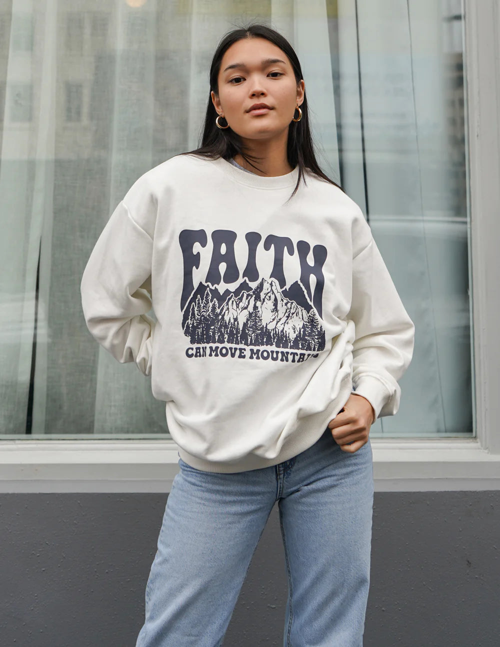 Faith Can Move Mountains Sweatshirt | Inspirational Unisex Crewneck