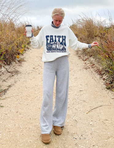 Faith Can Move Mountains Sweatshirt | Inspirational Unisex Crewneck