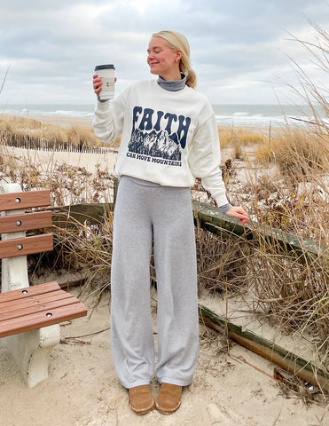 Faith Can Move Mountains Sweatshirt | Inspirational Unisex Crewneck