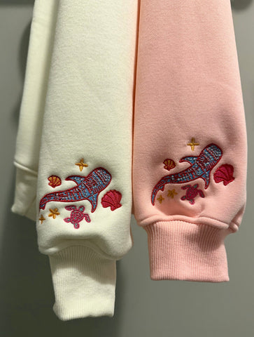 Whale Shark Embroidered Hoodie for Cozy Ocean-Inspired Street Style