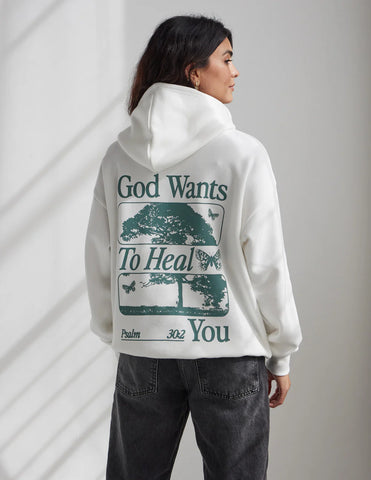 Inspiring God Heals Hoodie for Comfort and Faith