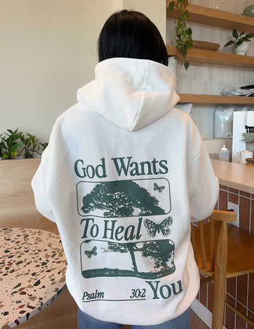 Inspiring God Heals Hoodie for Comfort and Faith