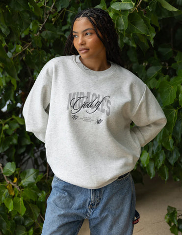 Faith-Inspired Unisex Crewneck with Miraculous Embroidery
