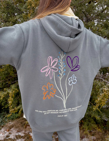 Inspirational Faith Hoodie with Embroidered Bible Verse