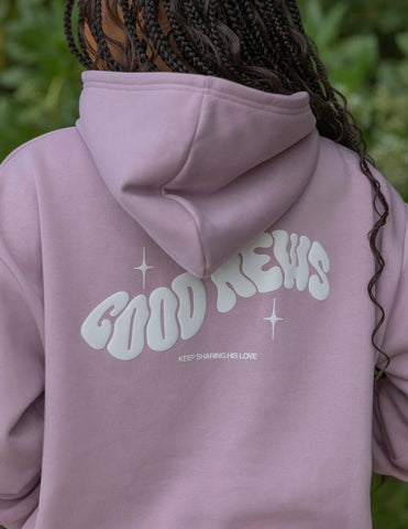 Soft Pink Hoodie with Inspirational Puff Print for Everyday Faith