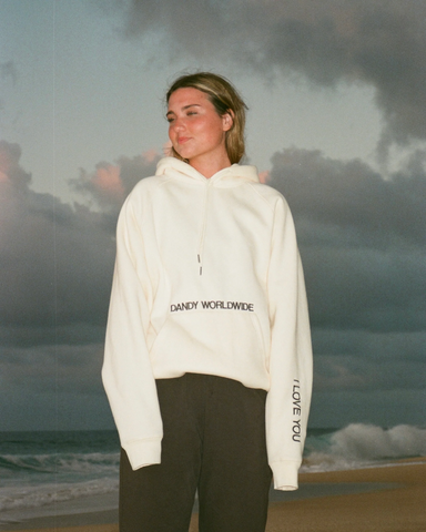 Cream Oversized Hoodie with Words of Affirmation for Everyday Comfort