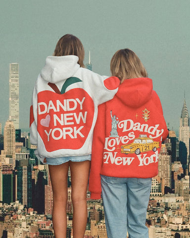 Oversized Red Hoodie with Embroidered NYC Detail for Everyday Luxury