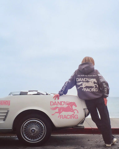 Oversized Hoodie with Heart Racing Patchwork for Cozy Everyday Style