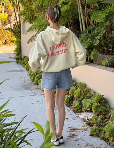 Butter Yellow Floral Print Hoodie for Everyday Inspiration and Comfort