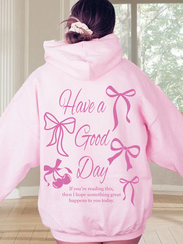 Double-Sided Coquette Bow Hoodie for a Preppy & Playful Look
