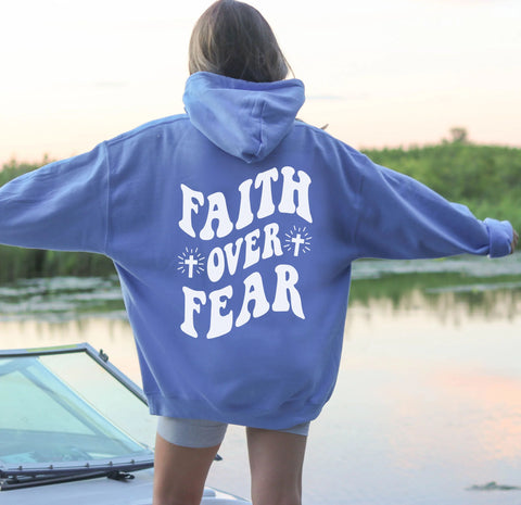 Faith Over Fear Hoodie | Inspirational Christian Sweatshirt for Everyday Comfort
