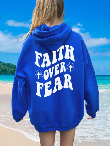 Double Sided Faith Over Fear Hoodie for Inspirational Everyday Style