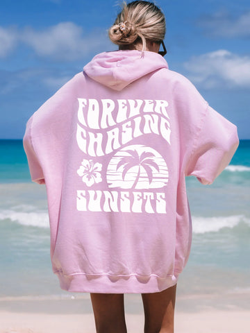 Forever Chasing Sunsets Hoodie for Beach Days and Cozy Evenings
