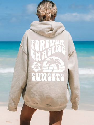 Forever Chasing Sunsets Hoodie for Beach Days and Cozy Evenings