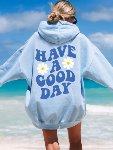 Positive Message Hoodie in Blue Ink for a Cozy Everyday Look