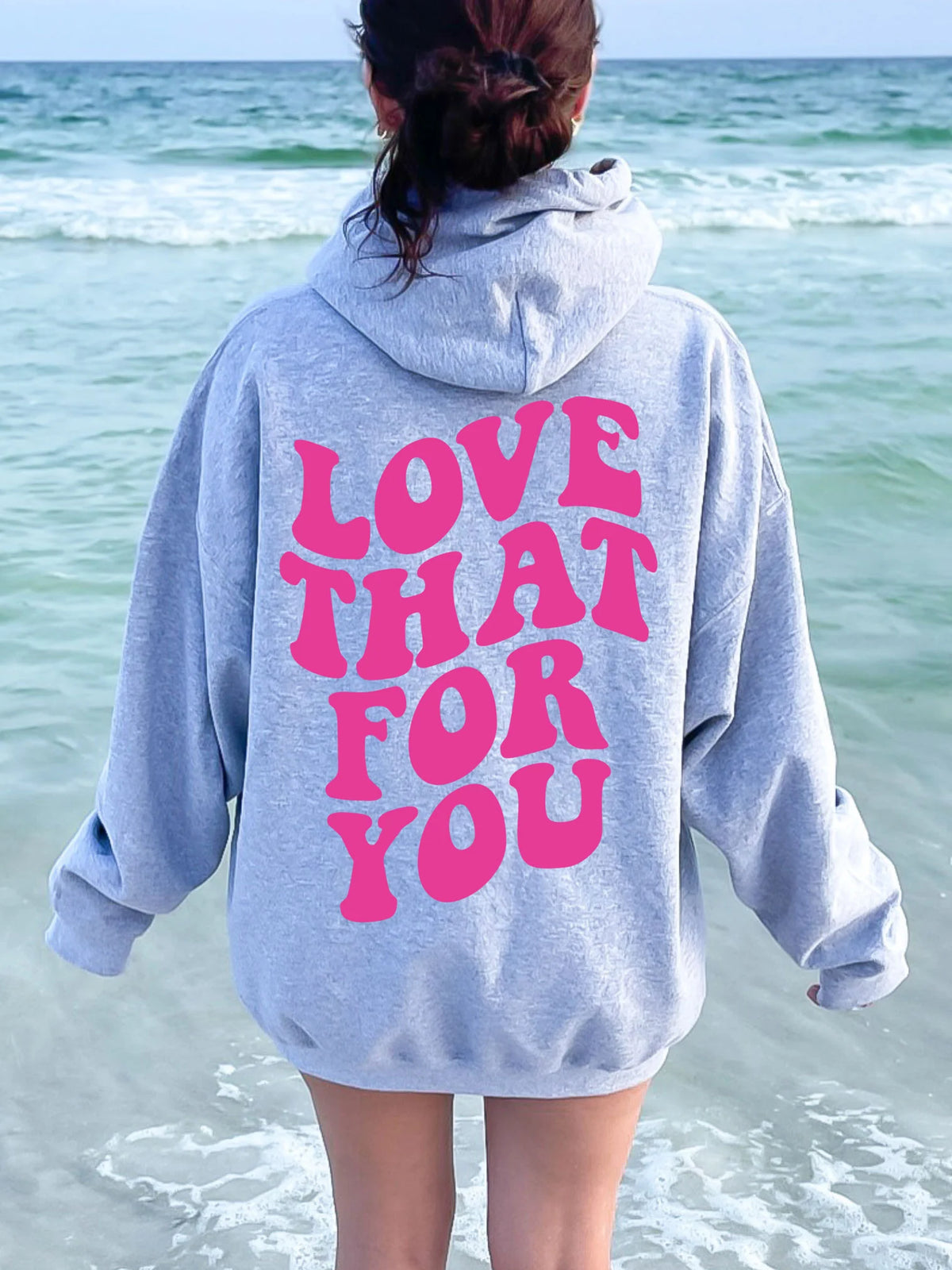 Love That For You Pink Hoodie for a Positive & Preppy Aesthetic